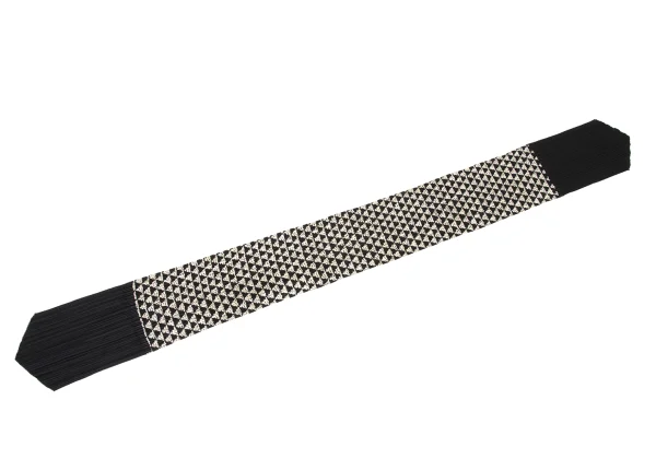 プリーツプリーズPLEATS PLEASE ジオメトリックプリント切替ストール ベージュ黒 K-175546_002