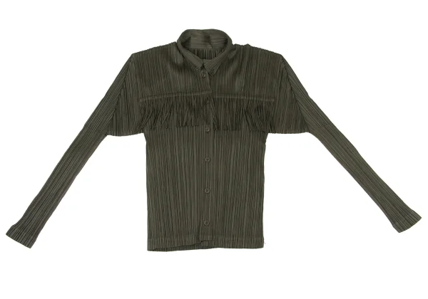 PLEATS PLEASE Fringe Design Long Sleeve Shirt K-175550_002