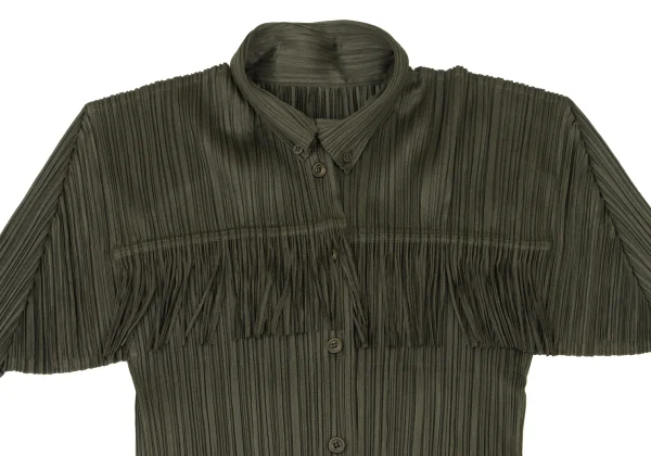 PLEATS PLEASE Fringe Design Long Sleeve Shirt K-175550_003