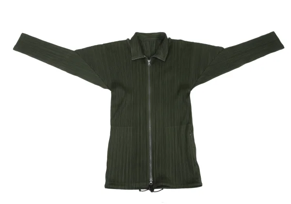 PLEATS PLEASE Pleated Double Zip Drawcord Jacket K-175553_002