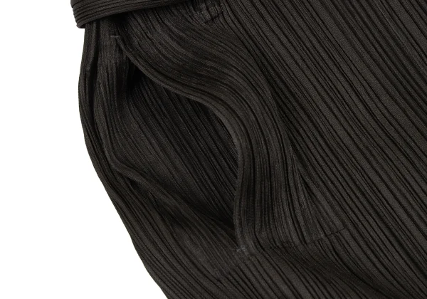 PLEATS PLEASE Detachable Boa Collar Zip Up Coat K-175554_011