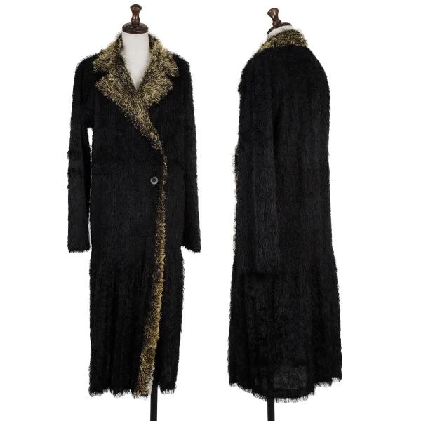 PLEATS PLEASE Fur Coat Black,Gold 4 K-175555_001