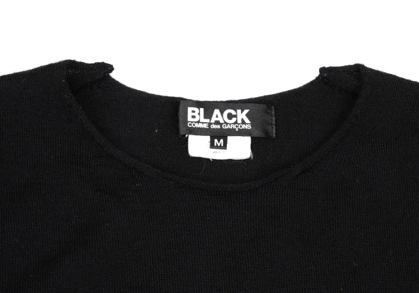 BLACK COMME des GARCONS Switching Hem Eye Print Knit Sweater K-175565_004