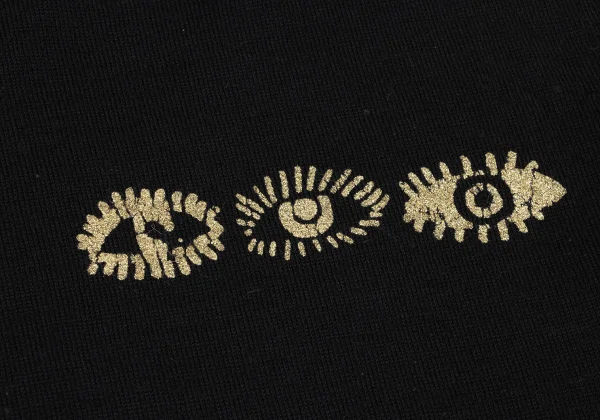 BLACK COMME des GARCONS Switching Hem Eye Print Knit Sweater K-175565_005