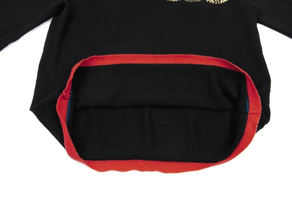 BLACK COMME des GARCONS Switching Hem Eye Print Knit Sweater K-175565_010
