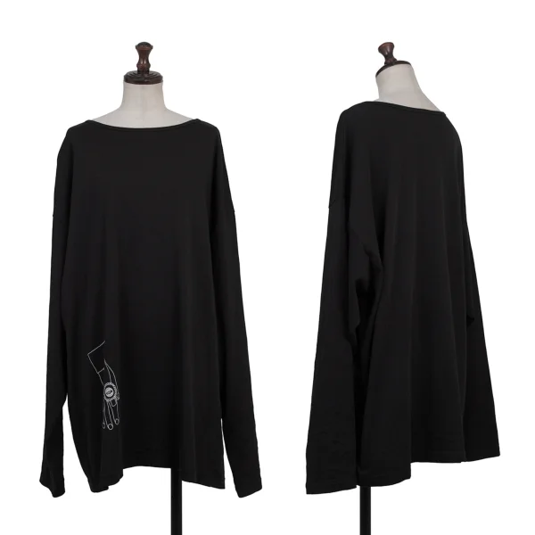 Y's Hand Printed Oversize Tops Black 2 K-175566_001