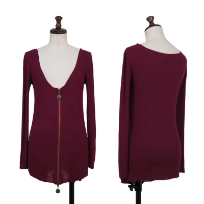Jean Paul GAULTIER FEMME Rayon Double Zip Ribbed Knit Top