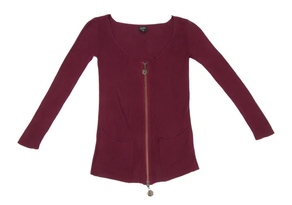 Jean Paul GAULTIER FEMME Rayon Double Zip Ribbed Knit Top K-175569_002