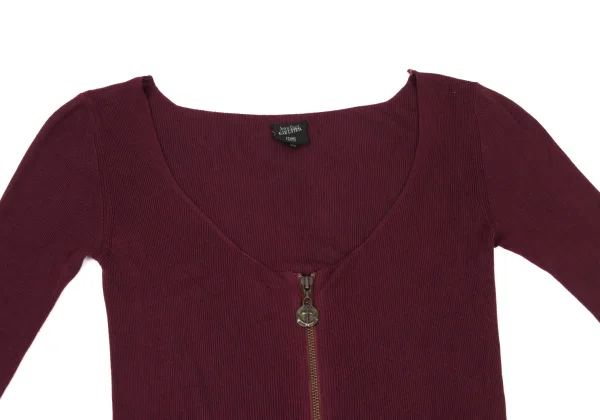 Jean Paul GAULTIER FEMME Rayon Double Zip Ribbed Knit Top K-175569_003