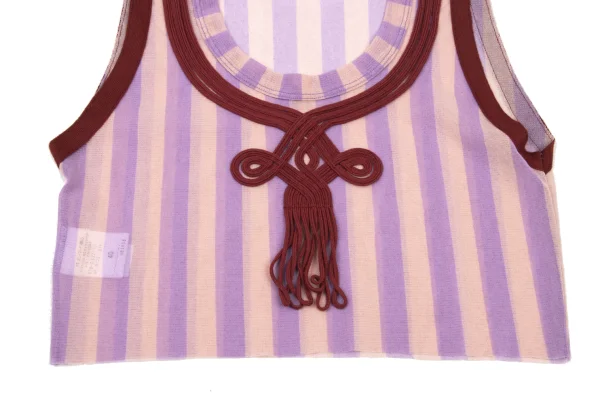 Jean Paul GAULTIER FEMME Striped Tape Design Sleeveless Mesh Top K-175570_005