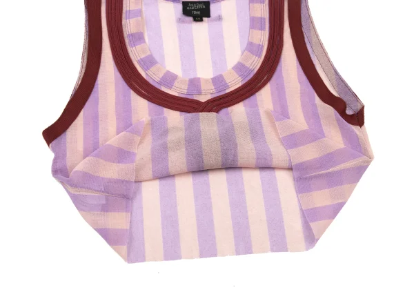 Jean Paul GAULTIER FEMME Striped Tape Design Sleeveless Mesh Top K-175570_007