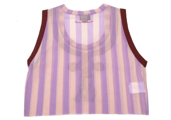 Jean Paul GAULTIER FEMME Striped Tape Design Sleeveless Mesh Top K-175570_008
