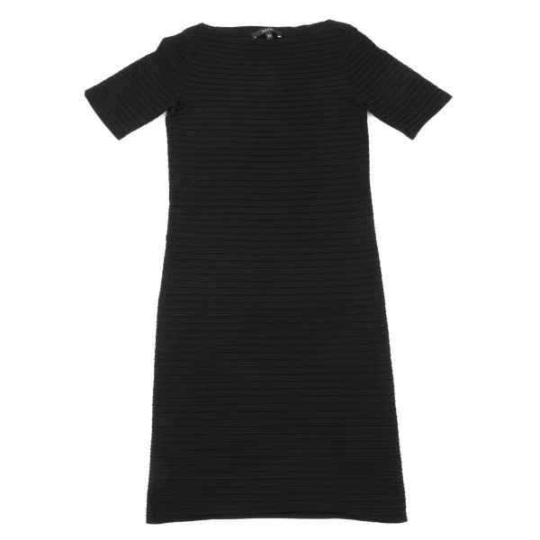 GUCCI Rayon Blend Horizontal Rib Design Short Sleeved Tunic K-175571_002