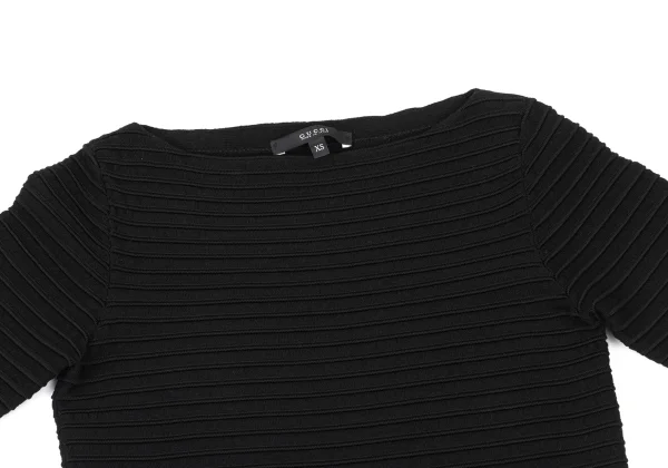 GUCCI Rayon Blend Horizontal Rib Design Short Sleeved Tunic K-175571_003