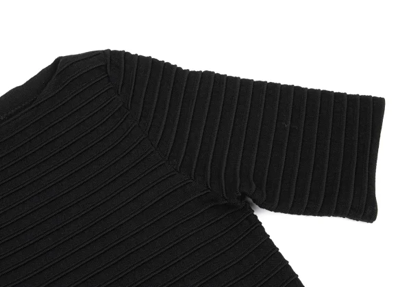 GUCCI Rayon Blend Horizontal Rib Design Short Sleeved Tunic K-175571_004