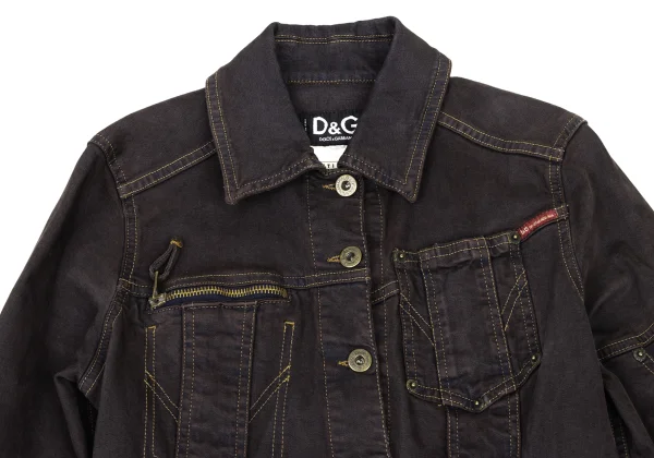 D&G Cotton Blend Stretch Denim Jacket & Skirt K-175575_004