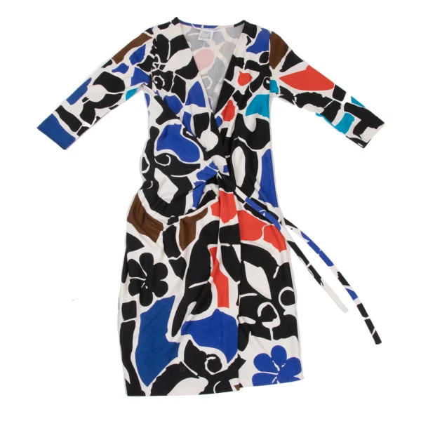 DIANE VON FURSTENBERG Silk Graphic Print Wrap Long Cardigan K-175579_002