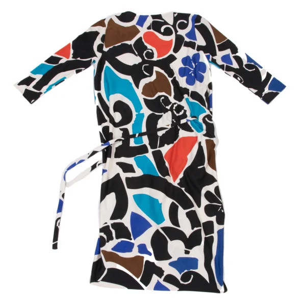 DIANE VON FURSTENBERG Silk Graphic Print Wrap Long Cardigan K-175579_014
