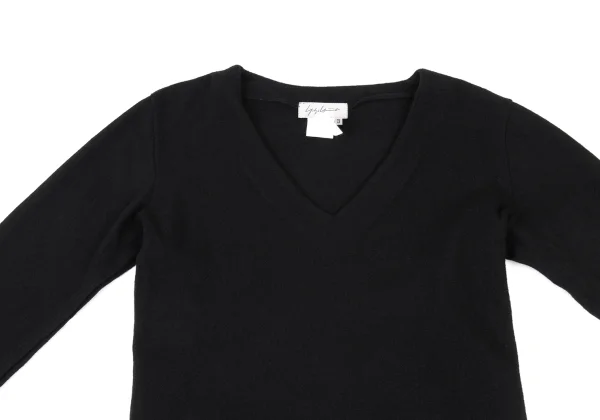 Yohji Yamamoto FEMME Flare Sleeves V Neck Knit Sweater K-175583_003