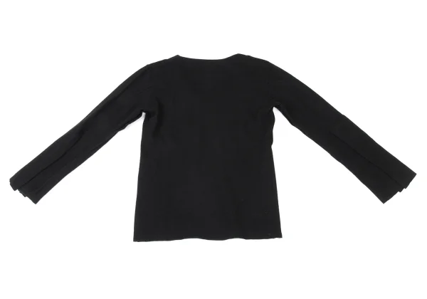 Yohji Yamamoto FEMME Flare Sleeves V Neck Knit Sweater K-175583_010