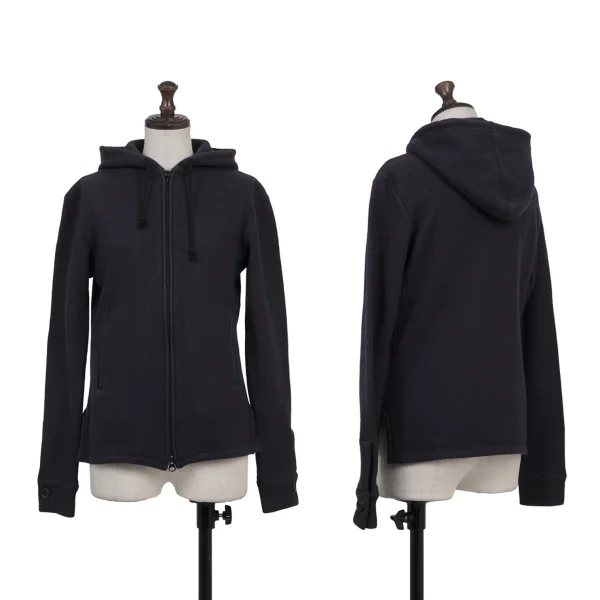 Yohji Yamamoto FEMME Cashmere Blended Knit Hoodie Purple 3 K-175584_001