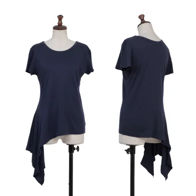 Yohji Yamamoto NOIR Cotton Asymmetry Hem Stretch T-shirt