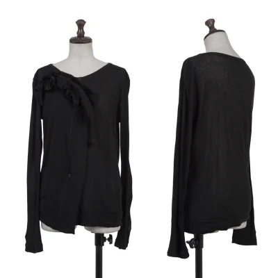 Yohji Yamamoto NOIR Cotton Front Wrap Layered Design Cardigan