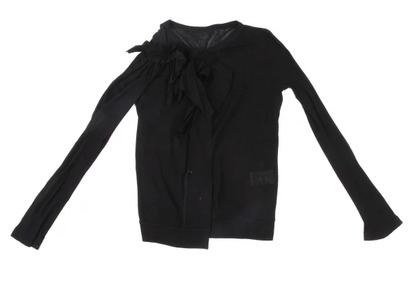 Yohji Yamamoto NOIR Cotton Front Wrap Layered Design Cardigan K-175598_002