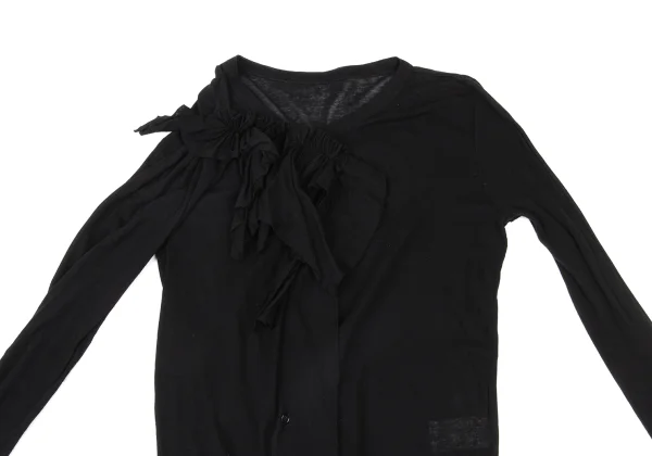 Yohji Yamamoto NOIR Cotton Front Wrap Layered Design Cardigan K-175598_003