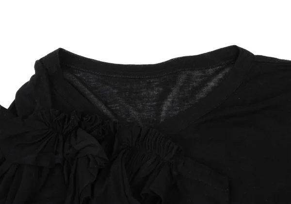 Yohji Yamamoto NOIR Cotton Front Wrap Layered Design Cardigan K-175598_004