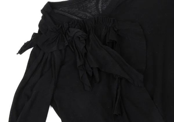 Yohji Yamamoto NOIR Cotton Front Wrap Layered Design Cardigan K-175598_005