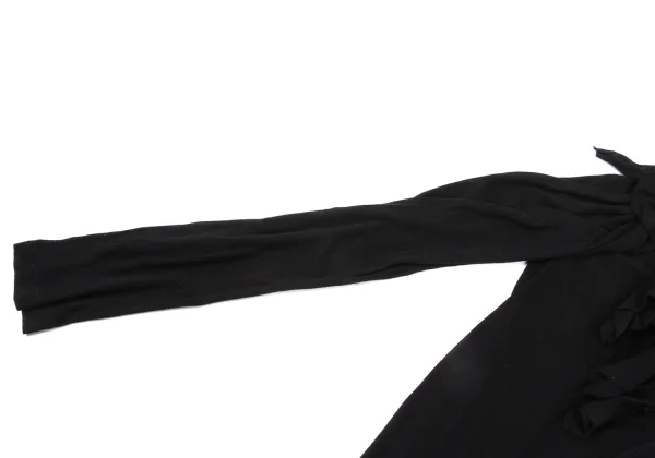 Yohji Yamamoto NOIR Cotton Front Wrap Layered Design Cardigan K-175598_008