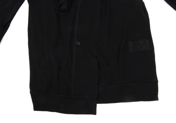 Yohji Yamamoto NOIR Cotton Front Wrap Layered Design Cardigan K-175598_010