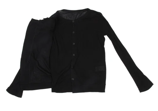 Yohji Yamamoto NOIR Cotton Front Wrap Layered Design Cardigan K-175598_012