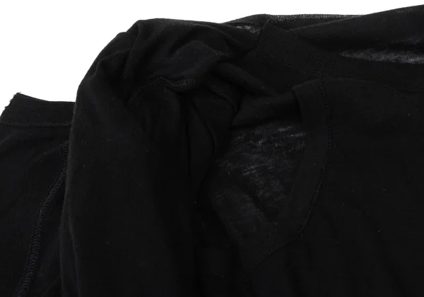 Yohji Yamamoto NOIR Cotton Front Wrap Layered Design Cardigan K-175598_013