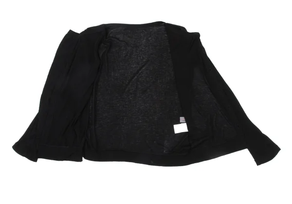 Yohji Yamamoto NOIR Cotton Front Wrap Layered Design Cardigan K-175598_014