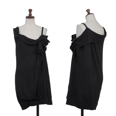Yohji Yamamoto NOIR Cotton Asymmetry Shoulder Design Knit Top