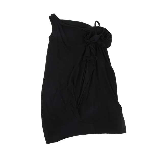 Yohji Yamamoto NOIR Cotton Asymmetry Shoulder Design Knit Top K-175599_002
