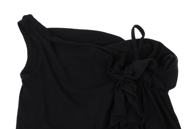 Yohji Yamamoto NOIR Cotton Asymmetry Shoulder Design Knit Top K-175599_004