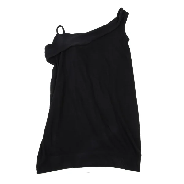 Yohji Yamamoto NOIR Cotton Asymmetry Shoulder Design Knit Top K-175599_011