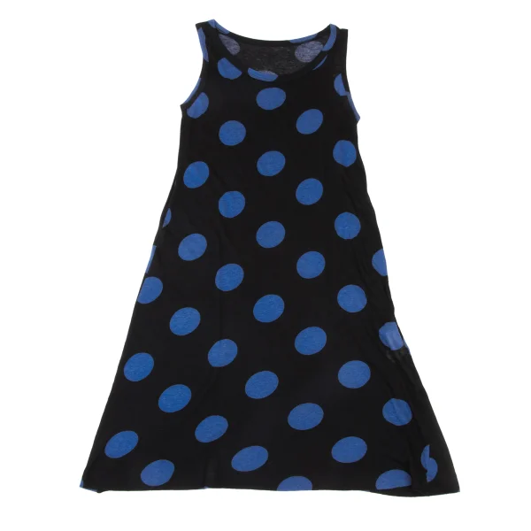 Yohji Yamamoto NOIR Cotton Rayon Dot Print Sleeveless Dress K-175601_002
