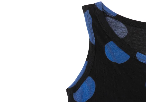Yohji Yamamoto NOIR Cotton Rayon Dot Print Sleeveless Dress K-175601_005