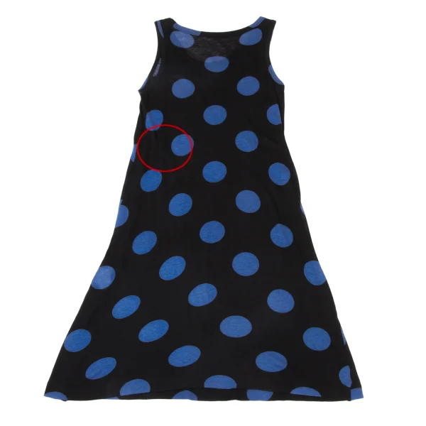 Yohji Yamamoto NOIR Cotton Rayon Dot Print Sleeveless Dress K-175601_008