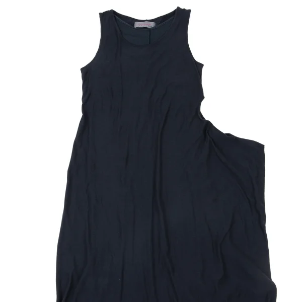 Yohji Yamamoto NOIR Cotton Rib Layered Asymmetry Sleeveless Dress K-175602_003