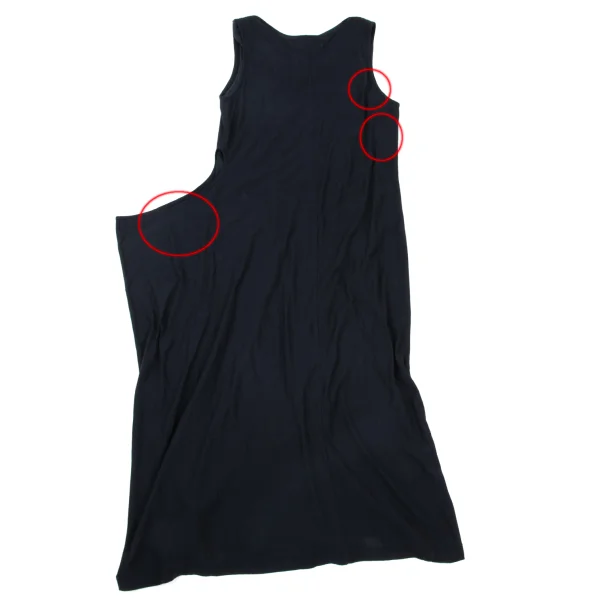 Yohji Yamamoto NOIR Cotton Rib Layered Asymmetry Sleeveless Dress K-175602_012