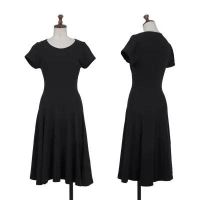 Yohji Yamamoto NOIR Cotton Blend Short Sleeve Stretch Dress