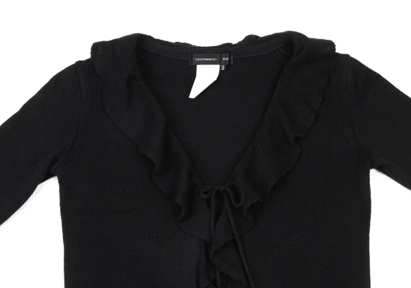 Yohji Yamamoto NOIR Cotton Frill Design Knit Cardigan K-175604_003