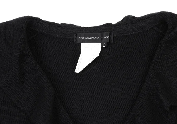 Yohji Yamamoto NOIR Cotton Frill Design Knit Cardigan K-175604_004