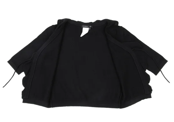 Yohji Yamamoto NOIR Cotton Frill Design Knit Cardigan K-175604_010