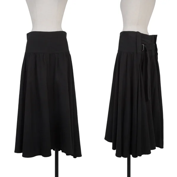 Yohji Yamamoto NOIR Back Belt Design Flare Skirt Black 1 K-175605_001